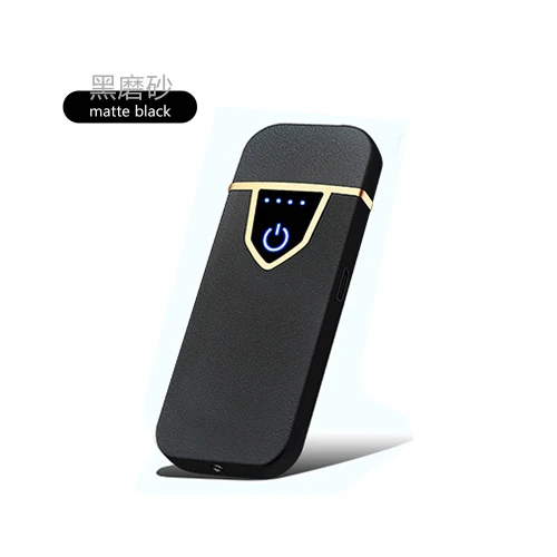 10PCS Matte Black 10 шт./лот USB металлическая зарядка мини электрическая зажигалка сенсорный датчик переключатель двухсторонняя ветрозащитная Электронная Зажигалка без газовой плазмы - Цвет: 10PCS Matte Black