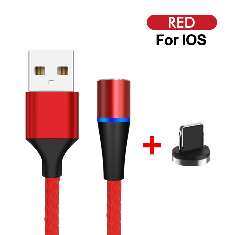 3A Быстрая зарядка Магнитная линия передачи данных Micro usb type-C для iOS зарядный чехол для проводов зарядный шнур диск Kabel телефонная линия питания - Цвет: LT-Red