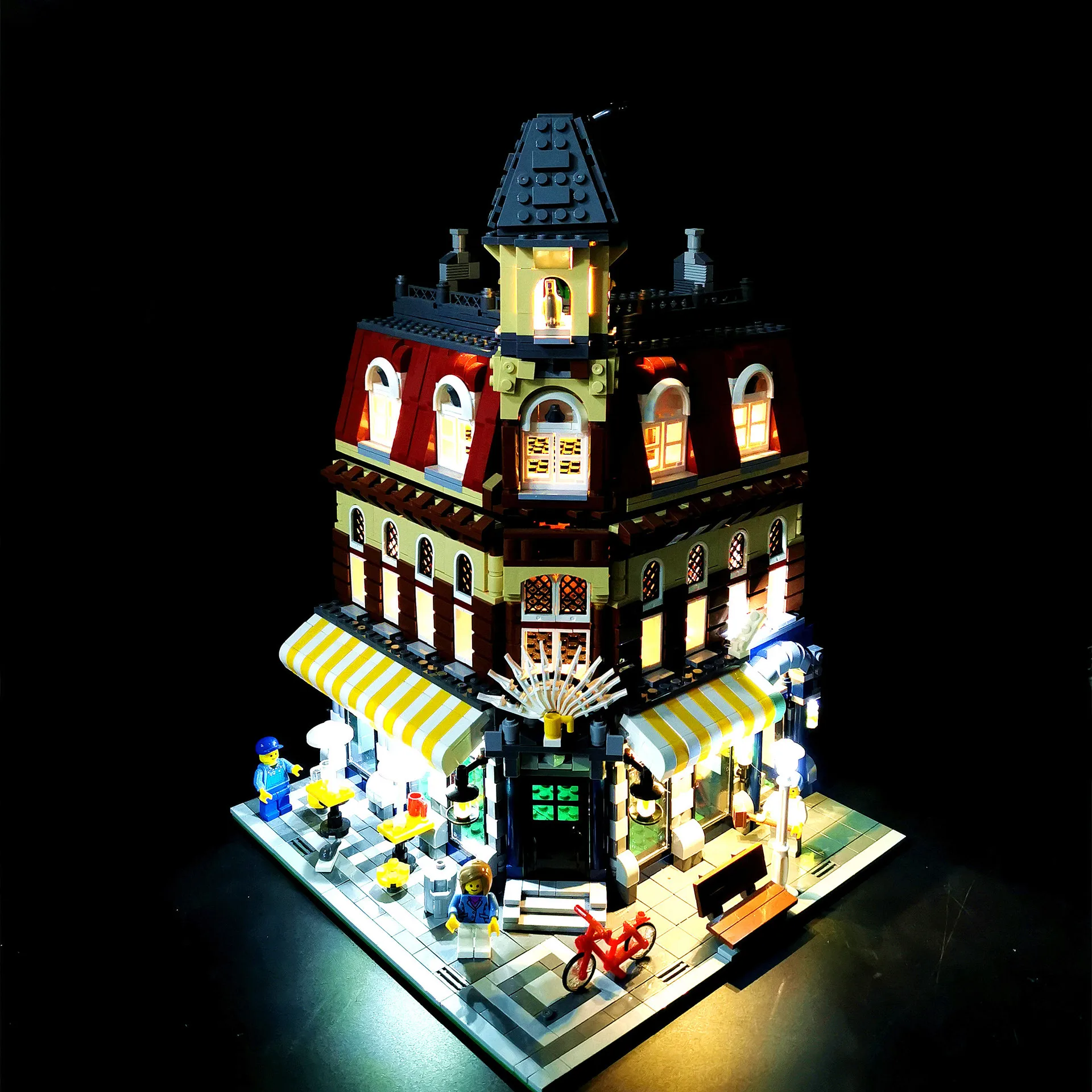 Светодиодный светильник для lego 10182 15002 города в виде улиц кафе на углу builidng блоки
