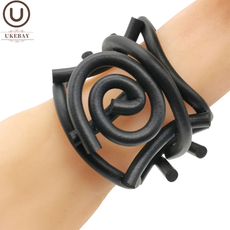 Bangle Bracelet Chain Bracelet UK Punk Bangles For Women Charm Bracelet Handmade Jewelry Black Chain Gothic Bracelet Adjustable Chains Rubber Jewellery