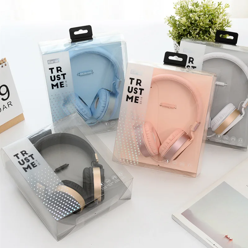 New fashion EX 18 wired headset with mic subwoofer music headphones foldable for mobile phone computer tablet