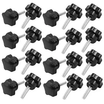 

20 Pcs M6 x 25mm Male Thread 25mm Star Head Screw On Type Clamping Knob