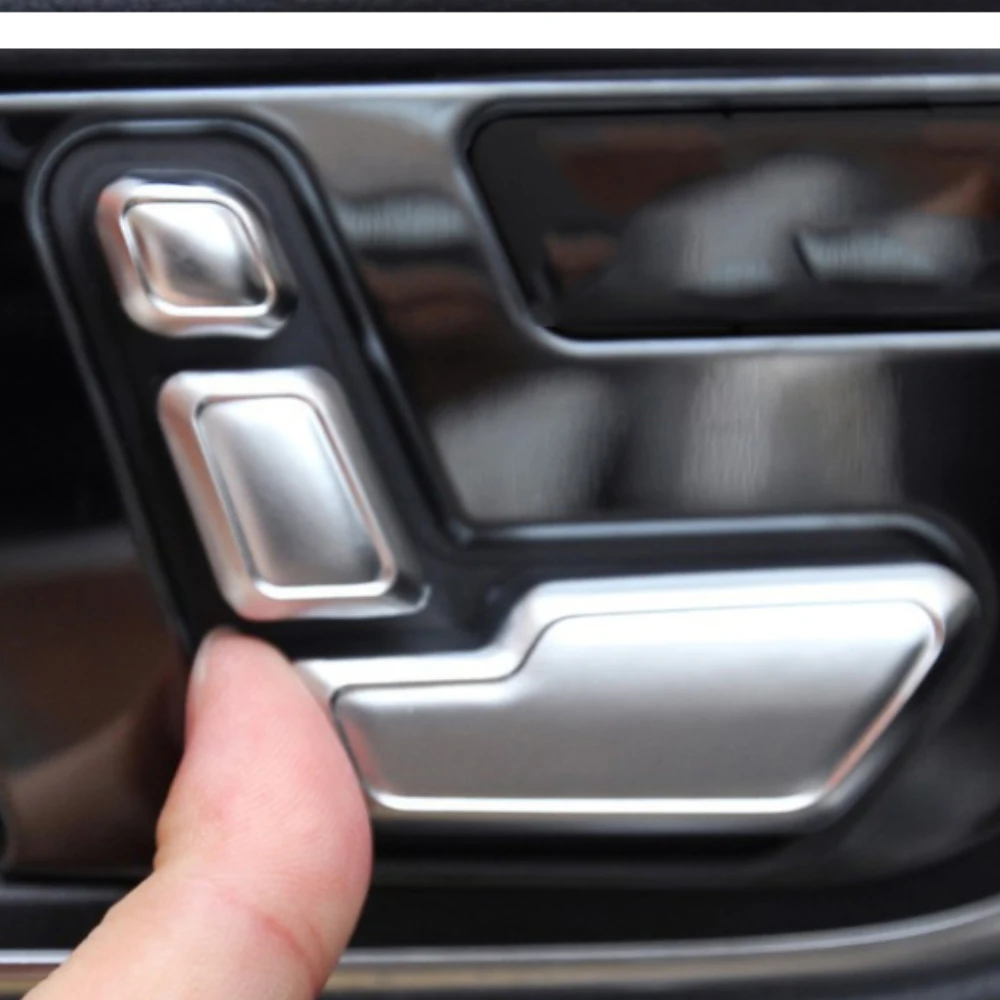 6pcs/Sets Seat Adjuster Buttons Decorative Cover For Mercedes-Benz A B CLA GLA Class Car Accessories Auto Interior Styling