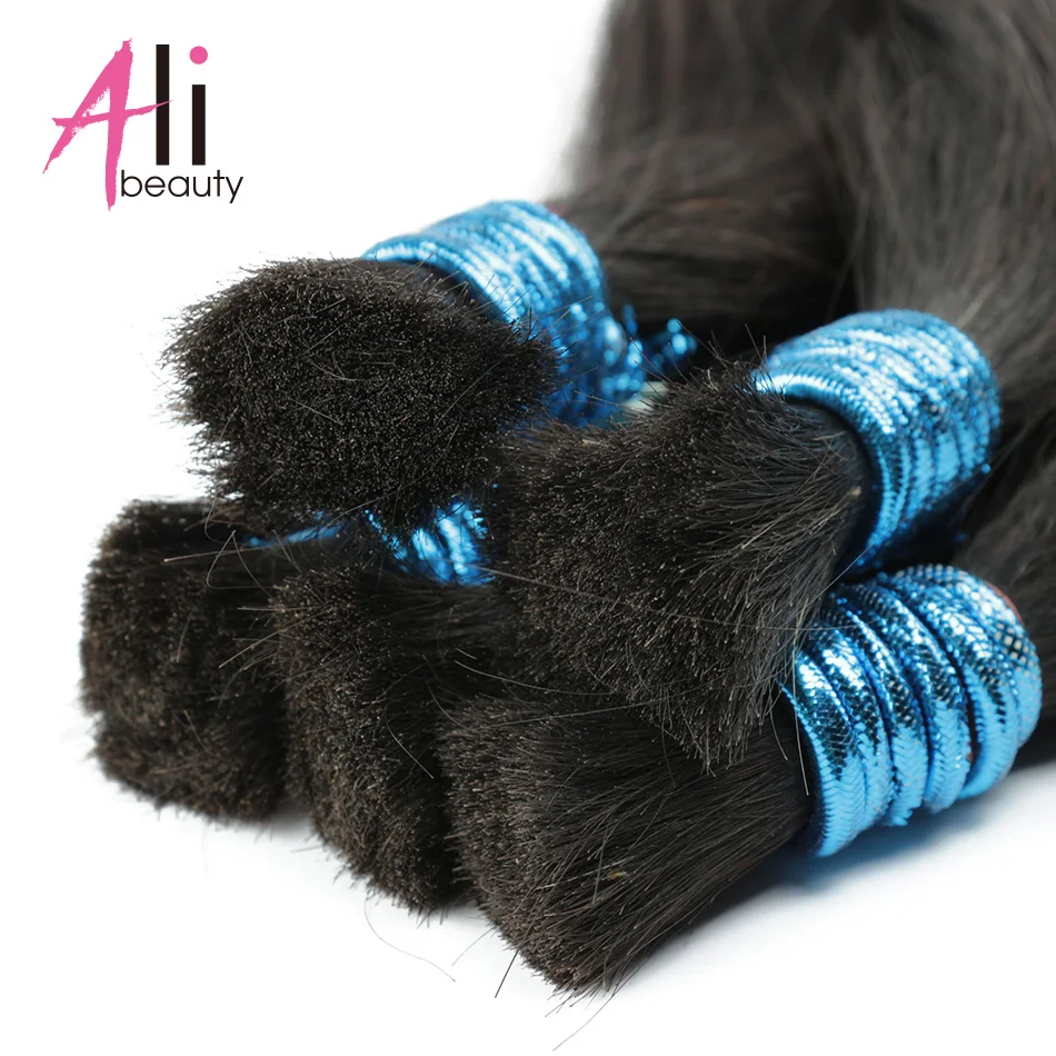 Human Braiding Hair Bulk No Weft Extensions 100g 100% Brazilian Remy Human Hair Bulk Bundles by Ali-beauty