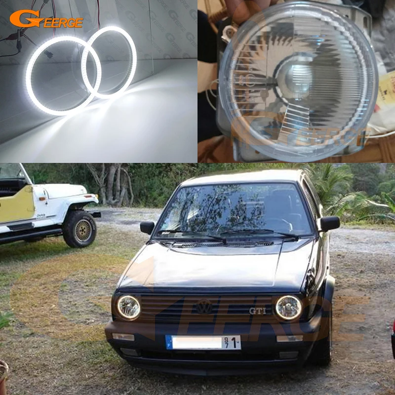 Per Volkswagen Vw Golf Mk1 Mk2 Gti Euro Faro Ultra Luminoso Smd Led Angel Eyes Halo Rings Kit Luce Diurna Accessori Per Auto