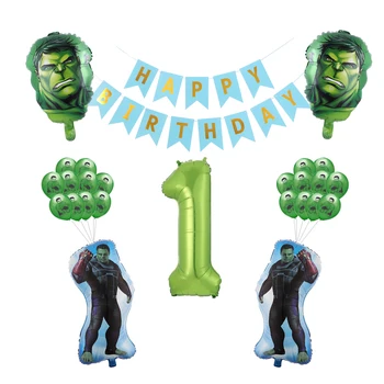 

Super Hero Hulk Foil Balloons Happy Birthday Party Decorations Kids Toy Anniversary with 40inch Green Number 1-9 Ballons Globos