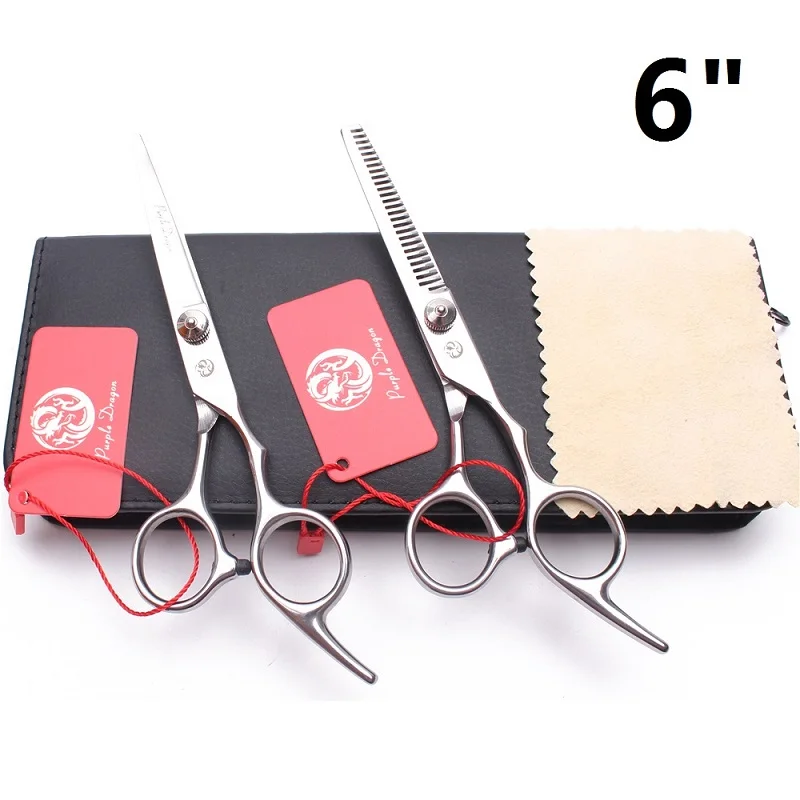 

Парикмахерские ножницы Y1211, профессиональные Серебристые ножницы 6 дюймов с чехлом, для стрижки и филировки волос