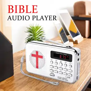 

Mini Portable Radio Handheld Digital USB TF MP3 Player Wireless Speaker Rechargeable Bible Audio Radio MP3 Music Player