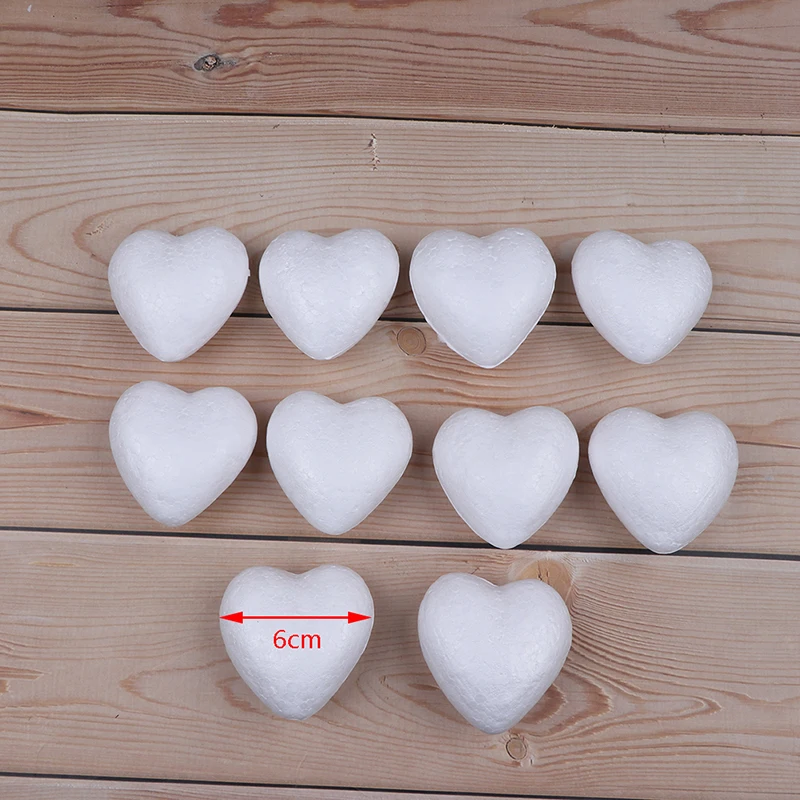 10pcs Polystyrene Styrofoam Foam Ball White Craft Heart-shaped For DIY Christmas Party Decoration Supplies Gifts 3.5-10cm - Цвет: D