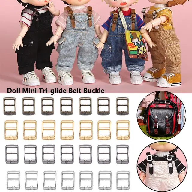 20pcs Newest 4mm Mini Ultra-small Tri-glide Belt Buckle Doll Bags Buckles Diy Doll Buttons Shoes Accessories 1