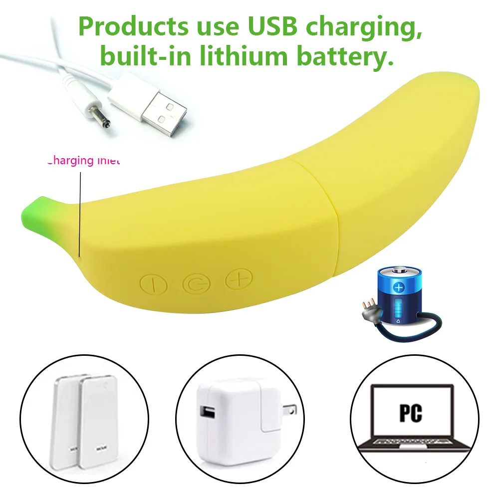 Водонепроницаемый фаллоимитатор для пениса с банановым дизайном вибратор