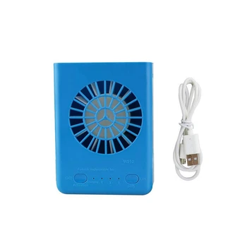 

Personal Necklace Fan, Small USB Fan Portable Desk Battery Operated 3 Speeds for Office Home Table(18650 Battery Included) (Blue