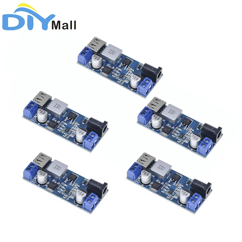 

5PCS XY-3606 Power module DC-DC 24V/12V To 5V 5A Step Down Power Supply Buck Converter Replace Adjustable LM2596S