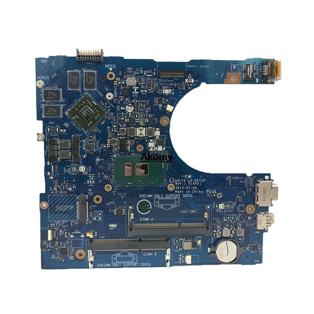 Для Dell Inspiron 15 5559 материнская плата для ноутбука AAL15 LA-D071P с i3-6100U материнская плата для процессора протестированная работа