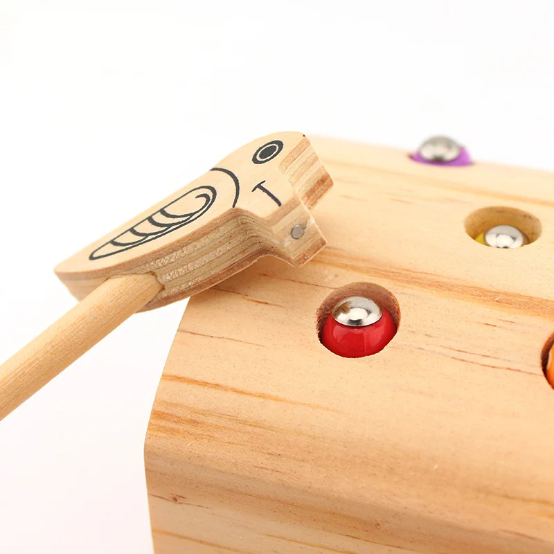 Головоломка деревянная игра в виде ловли жуков раннее образование магнитные забавные рыболовные игрушки для дятла Монтессори детские подарки на год