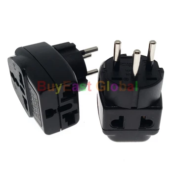 

(Pack 3) 3 IN 1 - ISRAELI Electrical Plug Adapter Universal Outlet AC100~250V 10A Black / White