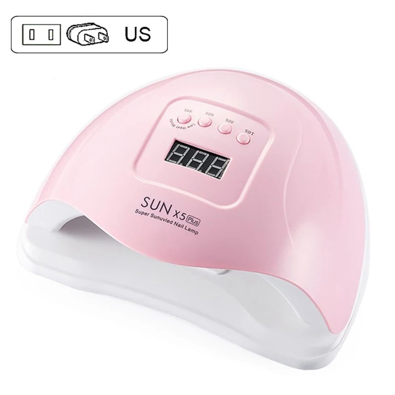 80 Вт Светодиодный УФ-лампы для ногтей 36 светодиодный s для ногтей сушилка для рук УФ-гель для ногтей с Сенсор таймер ЖК-дисплей Дисплей 30/60/90s SUNX5 плюс - Цвет: Pink US Plug
