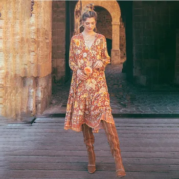 

Swimsuit Dress Beach Women Swim Dresses Summer 2018 For Medium Length Loose Long Sleeve Print New Wear 2019 Acetate Sierra