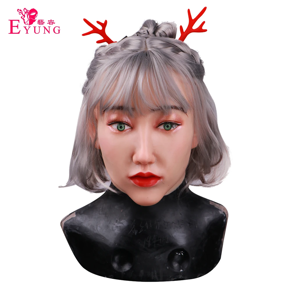 

Eyung Crossdresser Female Silicone Mask Angel Face Masquerade Halloween Cosplay Male To Female Silicone Realistic Female Head Ma