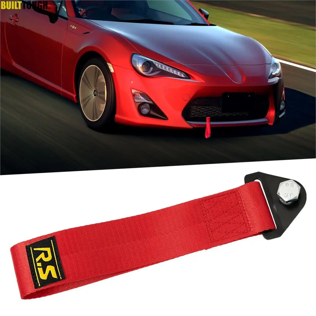 Car Tow Strap Towing Rope Belt Heavy Duty Red Tow Rally Sport Drift