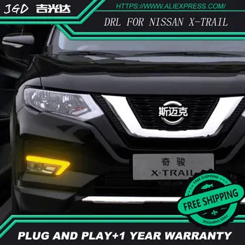 

Case For Nissan X-trail X trail Xtrail 2016 2017 Daylight Car LED DRL Daytime Running Lights with turn signal Fog Lamp