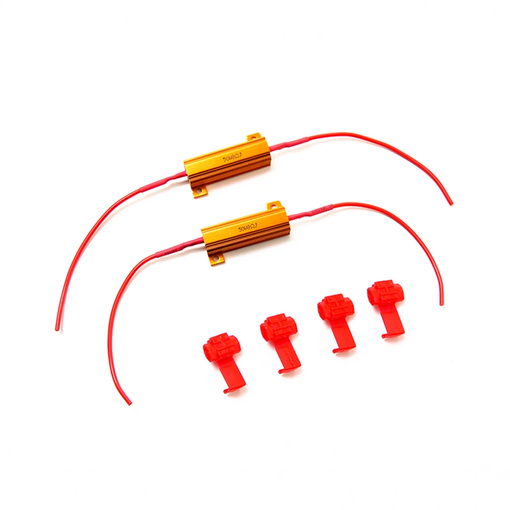 2x LED 50W 6Ohm DRL Fog Light Canbus Load Resistor Canceller Decoder DC 12V for Reverse Turn Signal Lamp |