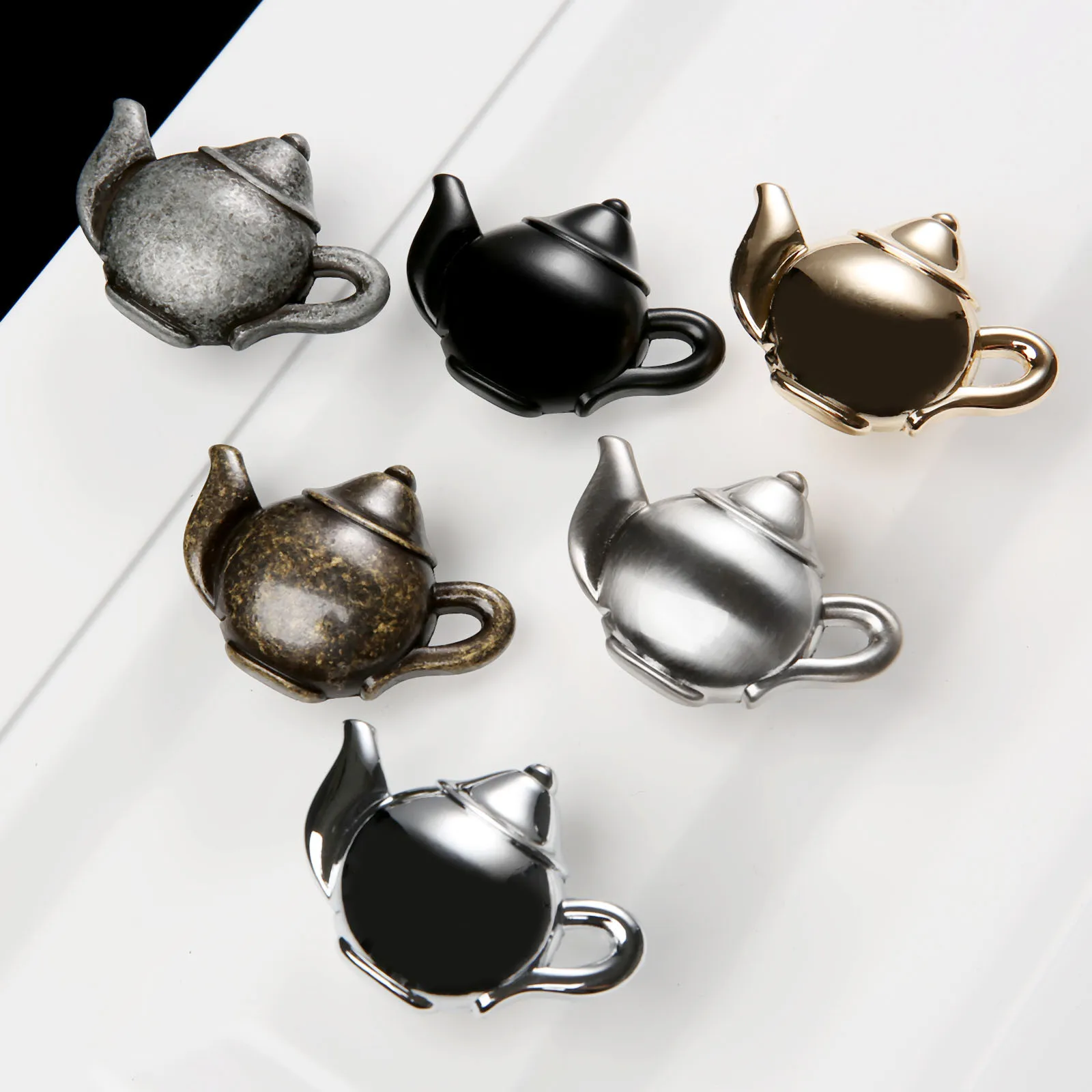 Furniture Knobs Mechanical Equipment Handles Teapot Antique Furniture Handle Zinc Alloy Drawer Door Knobs 1pc