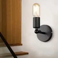 DishyKooker светодиодный простой из кованого железа прикроватный светильник в стиле ретро настенный светильник