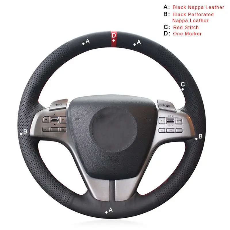 Авто оплетка на руле Крышка для Mazda 6(GH) 2009 2007-2012 ручной сшитые автомобильные чехлы интерьер автомобильные аксессуары-Стайлинг - Название цвета: Top Layer Leather
