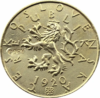 

1920 Czechoslovakia 5 Stotin coins copy 27.4MM