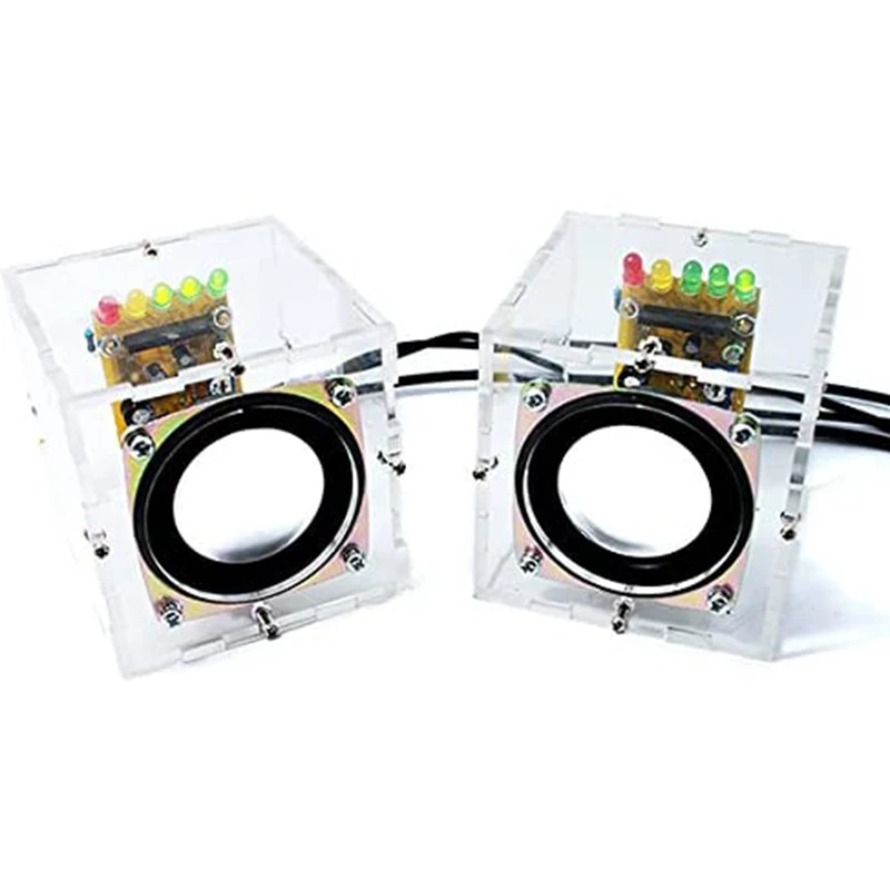 Мини электронный прозрачный стерео динамик коробка DIY Kit усилитель звука для Arduino