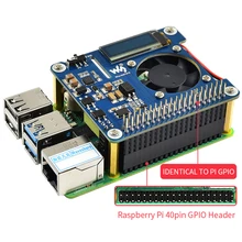 Raspberry Pi 4 Power Over Ethernet HAT (B) 802.3af POE Network z wentylatorem chłodzącym temperatury OLED dla Raspberry Pi 3B + / 4B