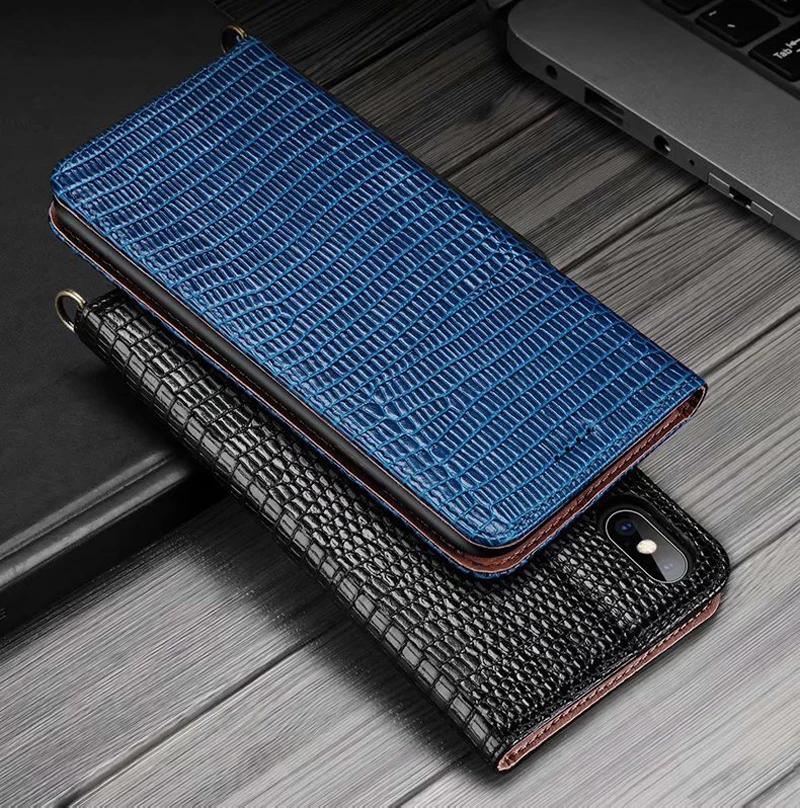 

Lizard Pattern Genuine Leather Case For iphone X XS MAX 7 8 Plus XR Card Holder Phone Case For galaxy S10 Plus note 9 cases