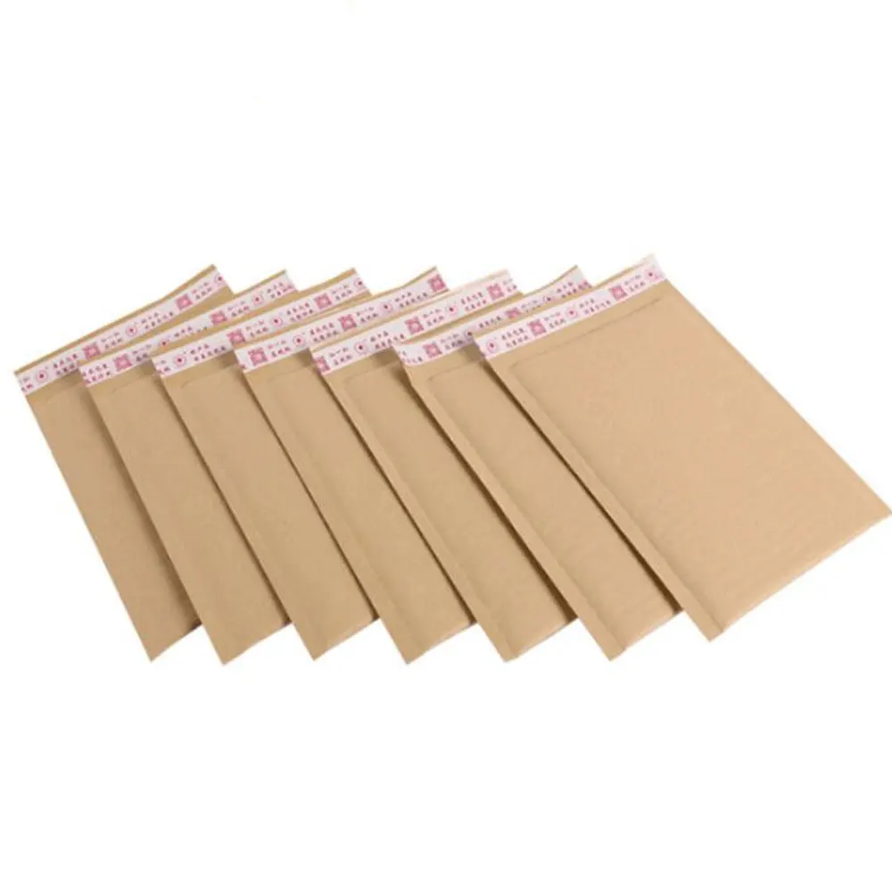 10pcs Natural Kraft Paper Bubble Envelope Shockproof Bubble Mailer For Gift Packaging Shipping Mailing Bags Business Supplies