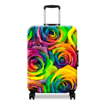 

Colorful roses printing suitcase protective covers Trolley luggage Thickening elasticity case for travel suitcase for 18-28 inch