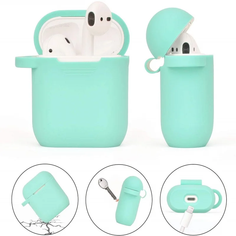 Новинка силиконовый чехол для Airpods 2 комплекта 1:1 Bluetooth беспроводные наушники