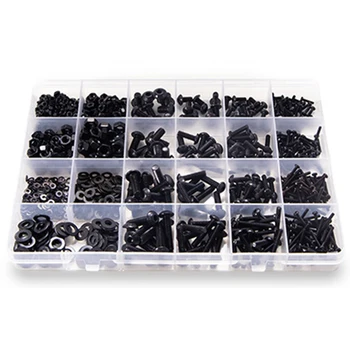 

1060Pcs M2 M3 M4 M5 Screw Steel Screws Bolts and Nuts Washers Assortment Kit with Storage Box