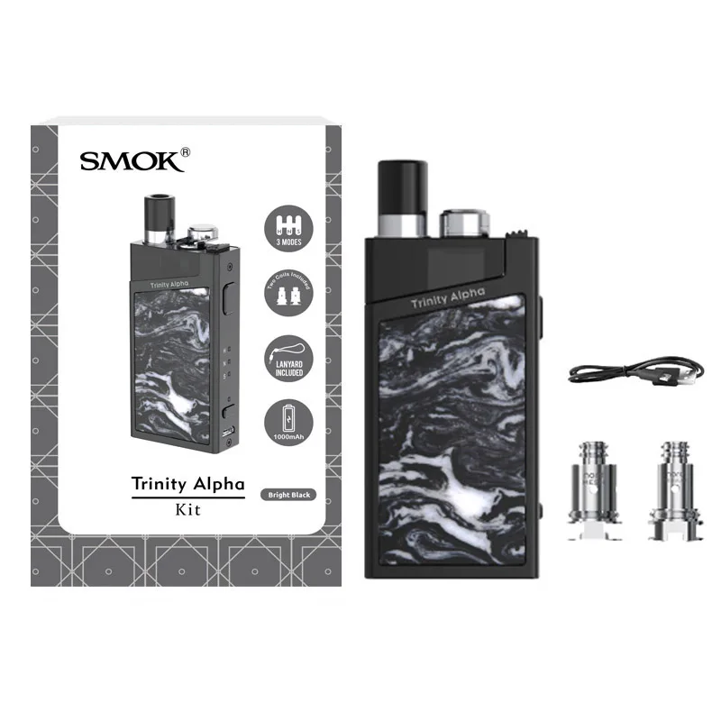 Электронная сигарета SMOK Trinity Alpha Pod Kit картридж 2 8 мл с аккумулятором 1000 мАч