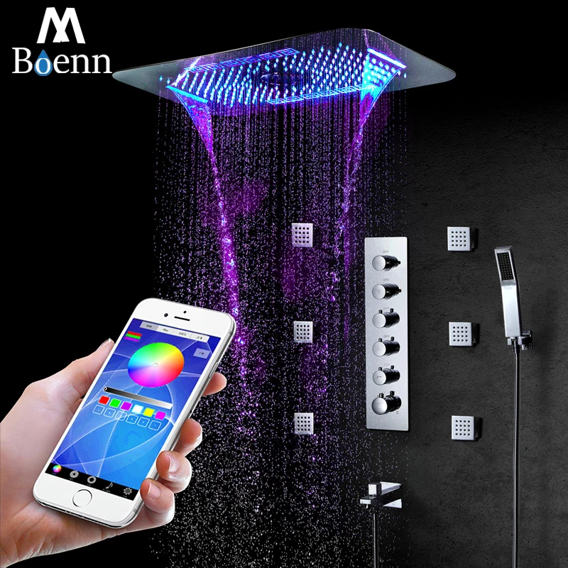 M Boenn Shower Faucets Spout 304 Stainless Steel Bibcocks Brushed Tap Bathtub