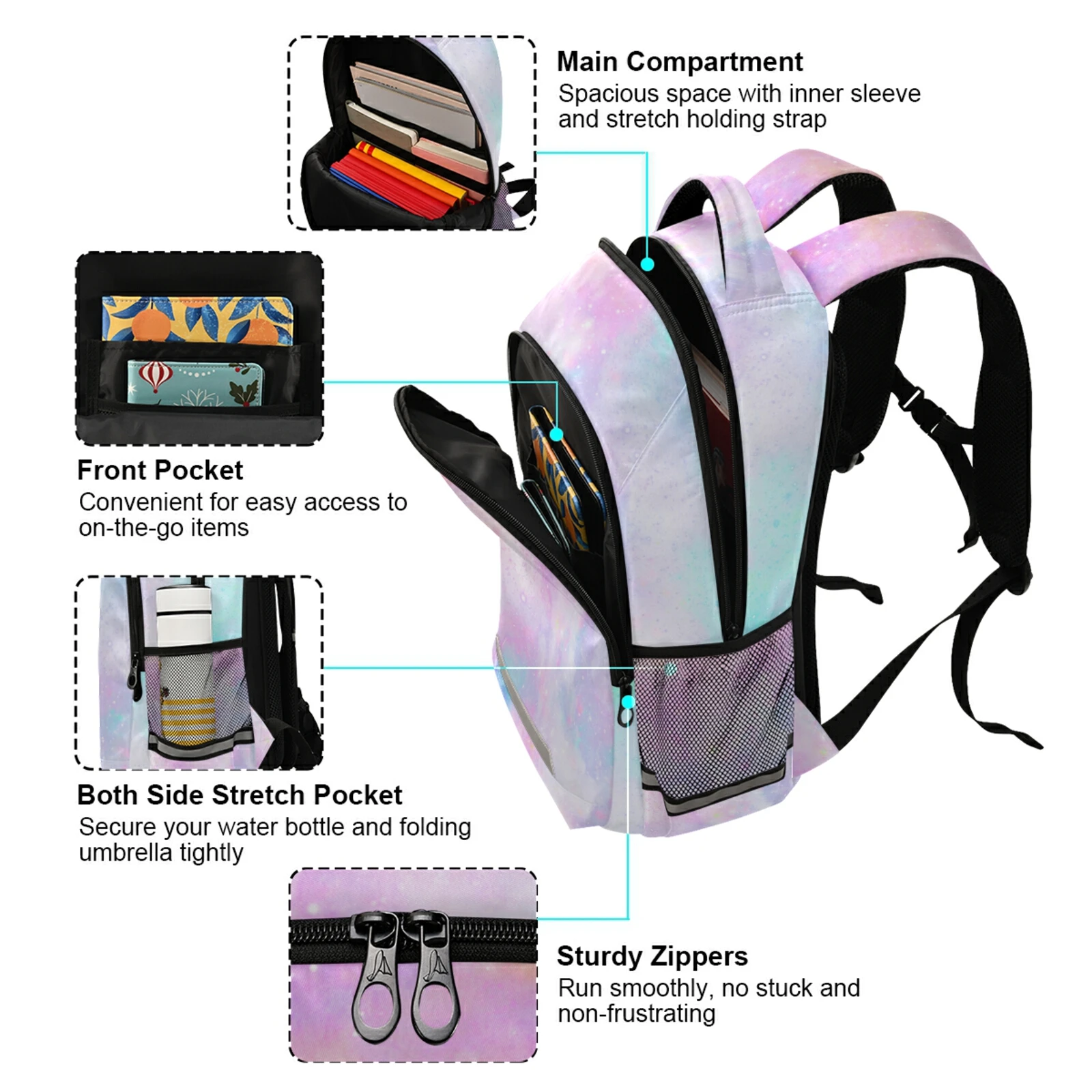 Large Luminous School Bag For College School Backpack Custom Pattern Waterproof Bagpack Primary School Book Bag For Teenage Girl