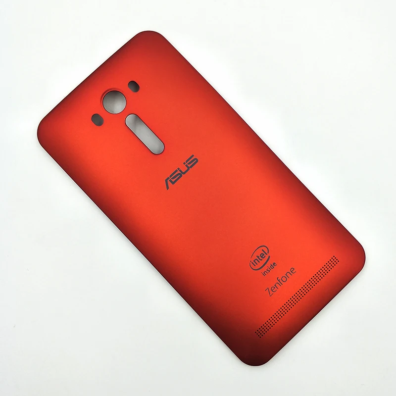 red Пластиковый чехол на заднюю дверь для Asus Zenfone 2 Laser ZE550KL чехол для ремонта батареи с кнопкой питания - Цвет: red