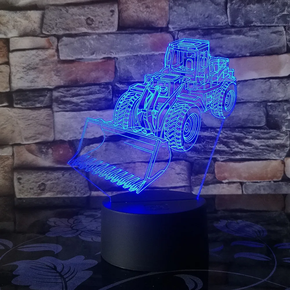 

New Excavator lamp Led 3D Night Light 7 Color Change Atmosphere Remote Touch Lampe Vision Stereo Lamp Acrylic Lamp Great Gifts