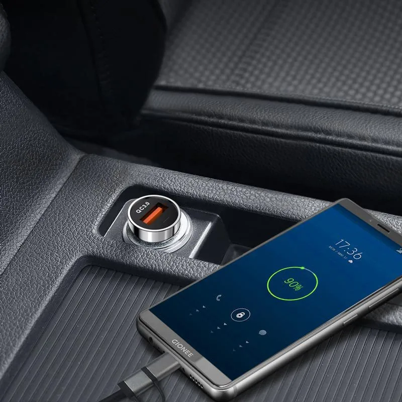 Новейшее автомобильное зарядное устройство 18 Вт Быстрая зарядка два USB быстрая 5