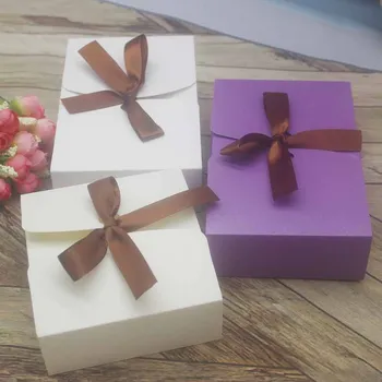 

paper box purple /pink color with brown ribbon 20pcs /lot wedding / Candy\Cake\Jewelry\Gift\toy\Party Packing boxes