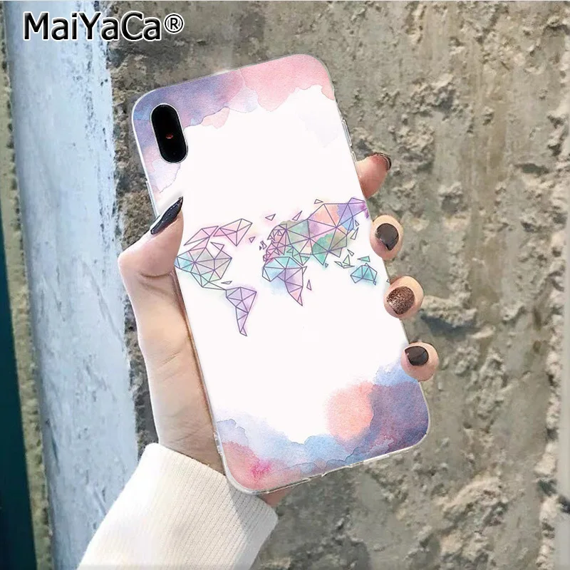 A10 MaiYaCa ravelling карта мира Путешествия Смарт-Чехол черный корпус чехол для телефона для Apple iphone 11 pro 8 7 66S Plus X XS MAX 5S SE XR - Цвет: A10