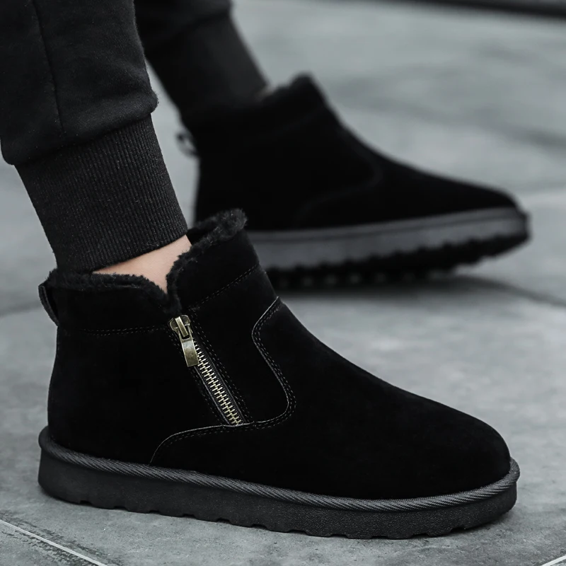 Zapatos De Hombre; бархатная теплая хлопковая обувь; удобные зимние мужские ботинки; повседневная мужская обувь с высоким берцем;