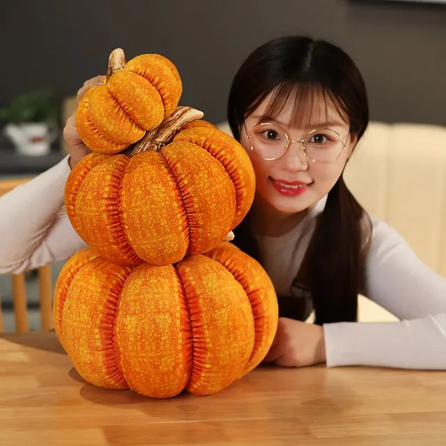 Simulation Pumpkin Plush Stuffed Toy Soft Vegetables Doll Sofa Cushaw Pillow Cushion Kids Halloween Christmas Gift Home Decor 2