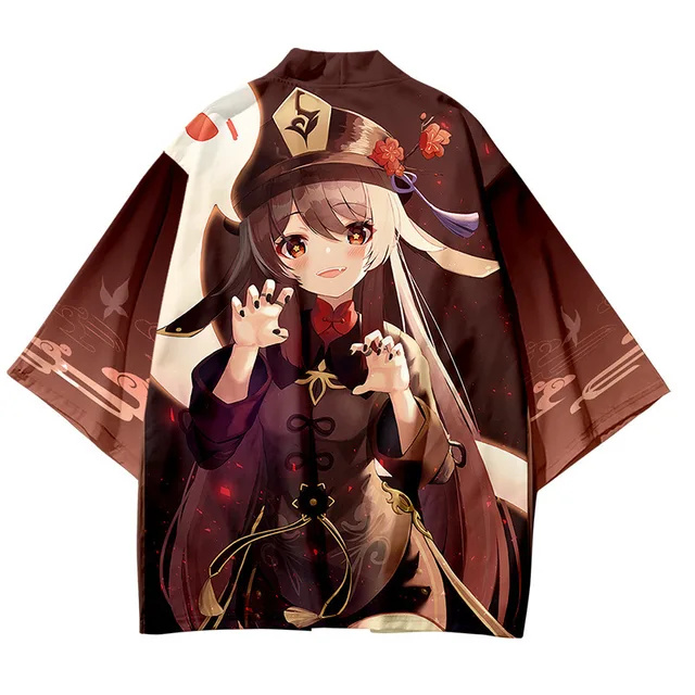 Men/women Casual Cool Streetwear Anime Genshin Impact Hoodie Xiao Hutao  Mondstadt Amber Anime Kimono Haori Yukata Cospaly