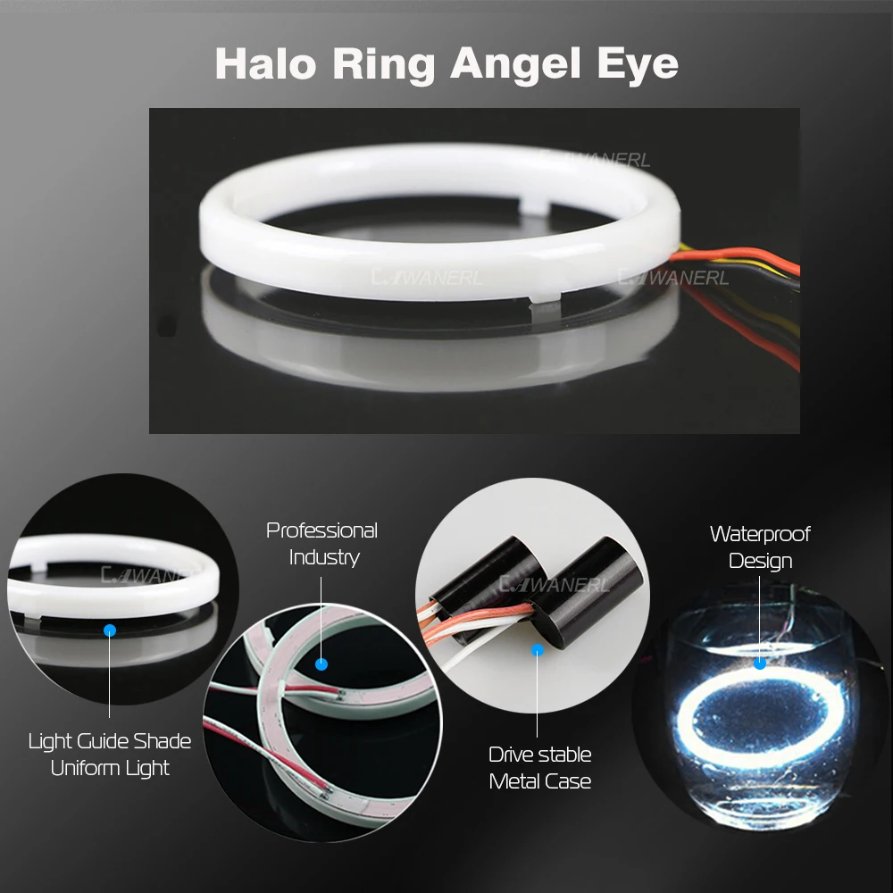 Cawanerl For Ford Mustang 2015 2016 2017 Car 30W LED Fog Lamp 3000LM COB Angel Eye DRL Daytime Running Light H11 12V High Bright