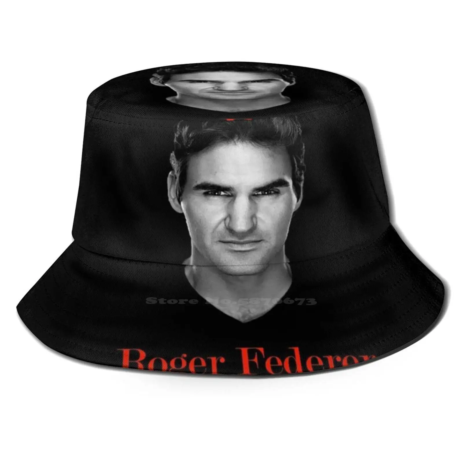 Classy Tennis Print Bucket Hats Sun Cap Federer Roger Tennis Legend